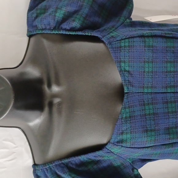 *SO Peasant Pinafore Mini Dress, NWT, 17" pit to pit,  15" flat waist measuremen - Picture 2 of 7